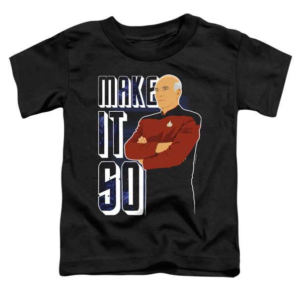 STAR TREK THE NEXT GENERATION : MAKE IT SO S\S TODDLER TEE Black LG (4T) Cheap