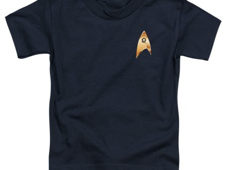 STAR TREK DISCOVERY : OPERATIONS BADGE S\S TODDLER TEE Navy LG (4T) Online Sale