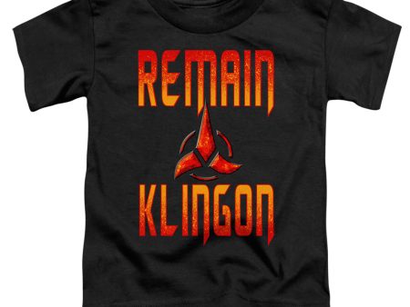 STAR TREK DISCOVERY : REMAIN KLINGON S\S TODDLER TEE Black LG (4T) Cheap