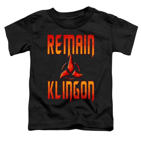 STAR TREK DISCOVERY : REMAIN KLINGON S\S TODDLER TEE Black LG (4T) Cheap