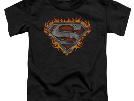 SUPERMAN : IRON FIRE SHIELD S\S TODDLER TEE BLACK SM (2T) Cheap