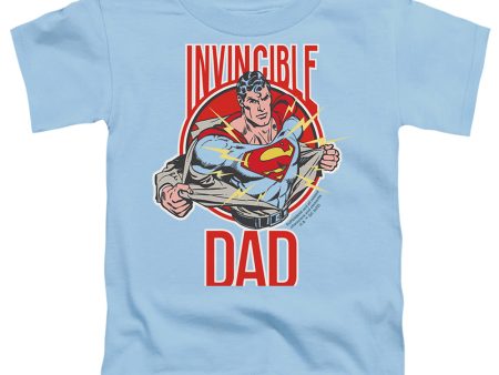 SUPERMAN : INVINCIBLE DAD S\S TODDLER TEE Light Blue SM (2T) Hot on Sale