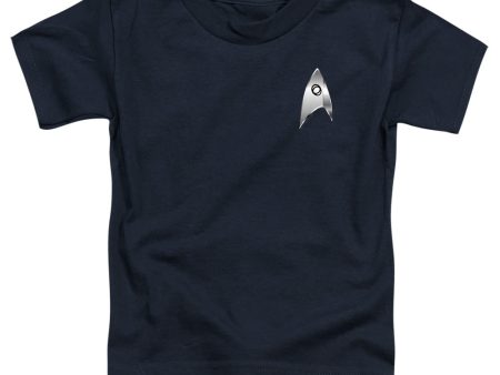 STAR TREK DISCOVERY : SCIENCES BADGE S\S TODDLER TEE Navy SM (2T) For Sale