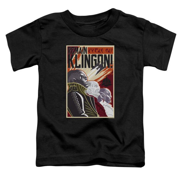 STAR TREK DISCOVERY : REMAIN KLINGSON POSTER S\S TODDLER TEE Black LG (4T) on Sale