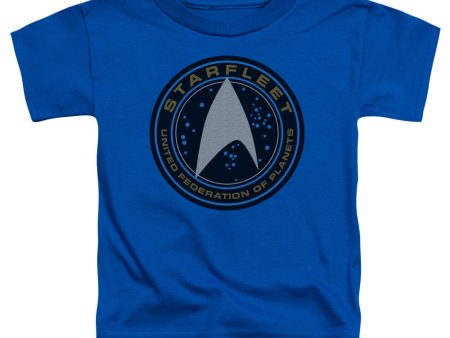 STAR TREK BEYOND : STARFLEET PATCH TODDLER SHORT SLEEVE Royal Blue XL (5T) Discount