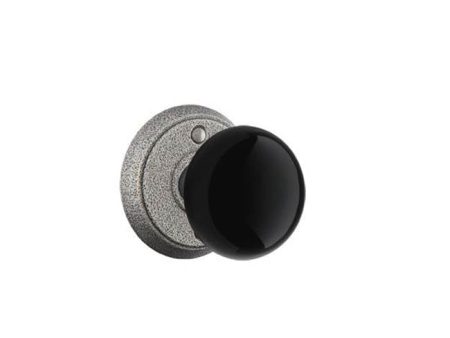 Emtek 7102MB Passage , Wrought Steel No.2 Rosette , Madison Black Knob For Sale